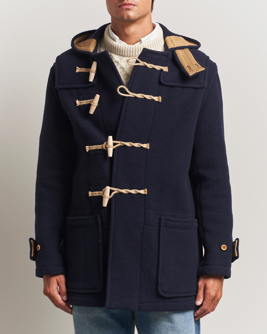 Uomini | Giacche | Gloverall | Mid Length Monty Union Jack Duffle Coat Navy