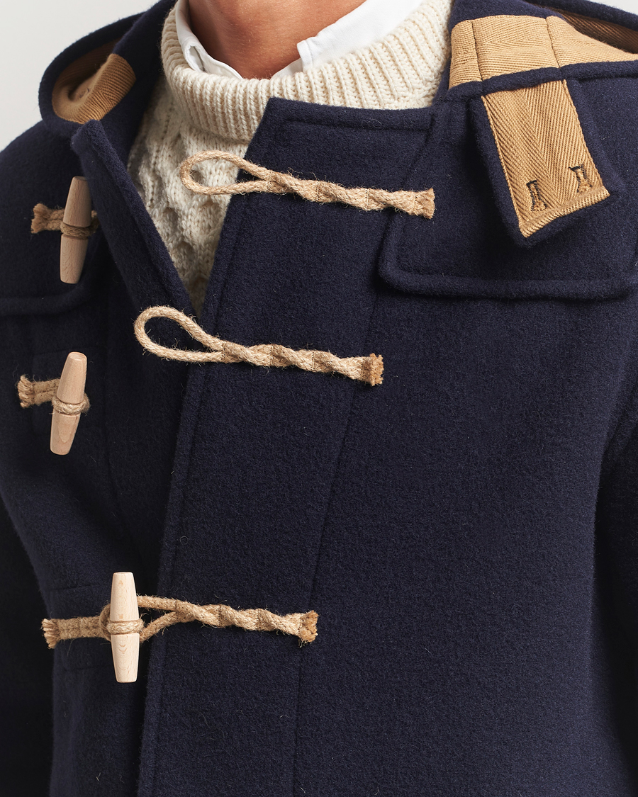 Uomini | Giacche | Gloverall | Mid Length Monty Union Jack Duffle Coat Navy