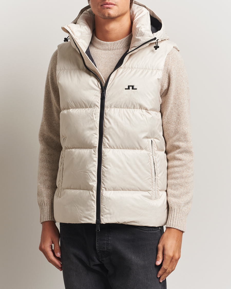Uomini | Giacche | J.Lindeberg | Daryl Down Hooded Vest Moonbeam