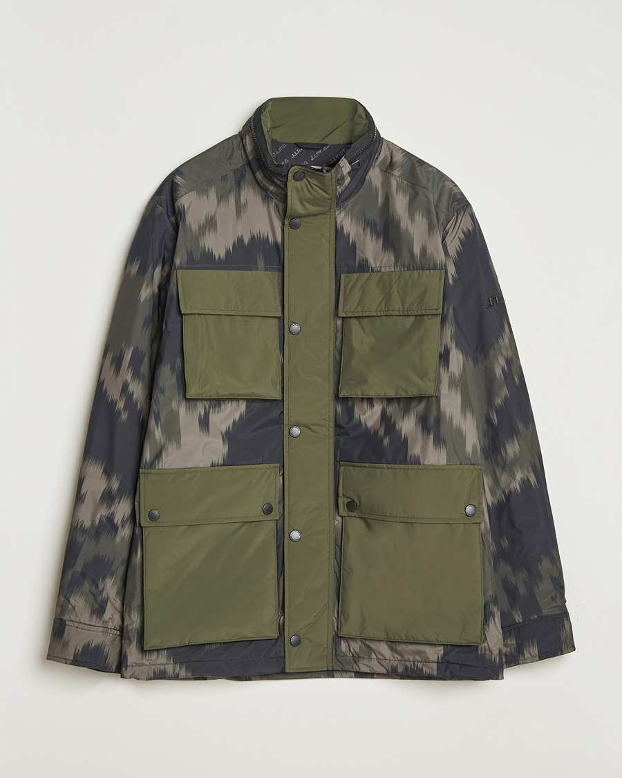 Uomini | Giacche | J.Lindeberg | Aiden 2L Padded Printed Field Jacket Wrap Forest