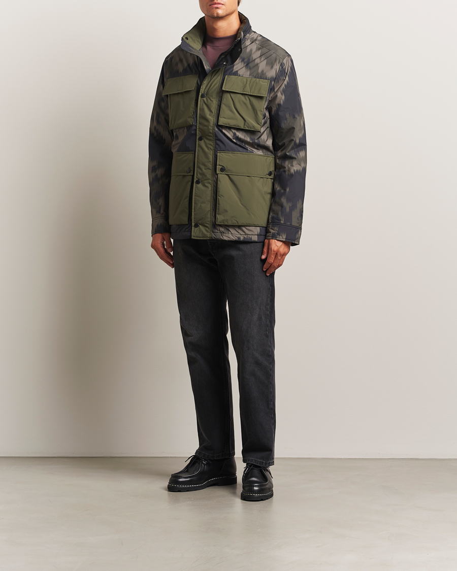 Uomini | Giacche | J.Lindeberg | Aiden 2L Padded Printed Field Jacket Wrap Forest