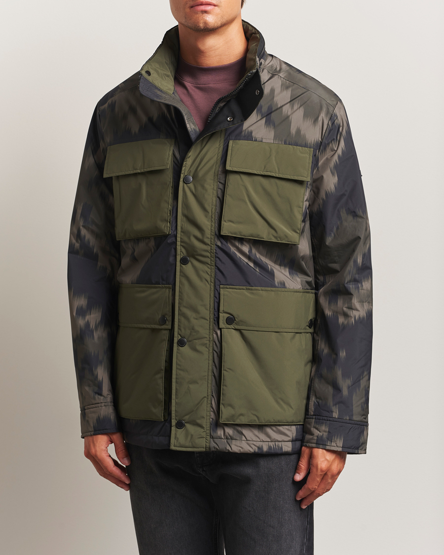 Uomini | Giacche | J.Lindeberg | Aiden 2L Padded Printed Field Jacket Wrap Forest