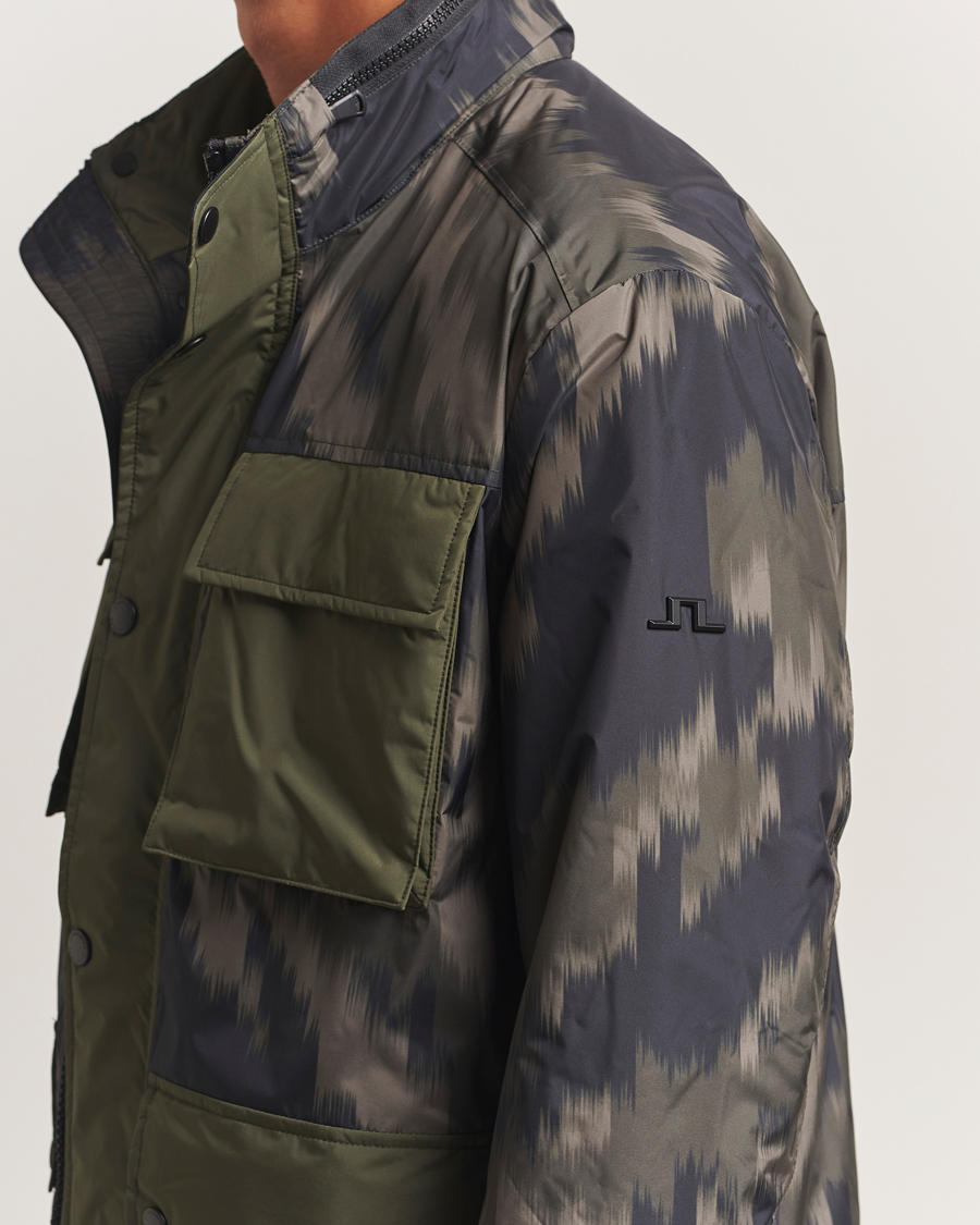 Uomini | Giacche | J.Lindeberg | Aiden 2L Padded Printed Field Jacket Wrap Forest