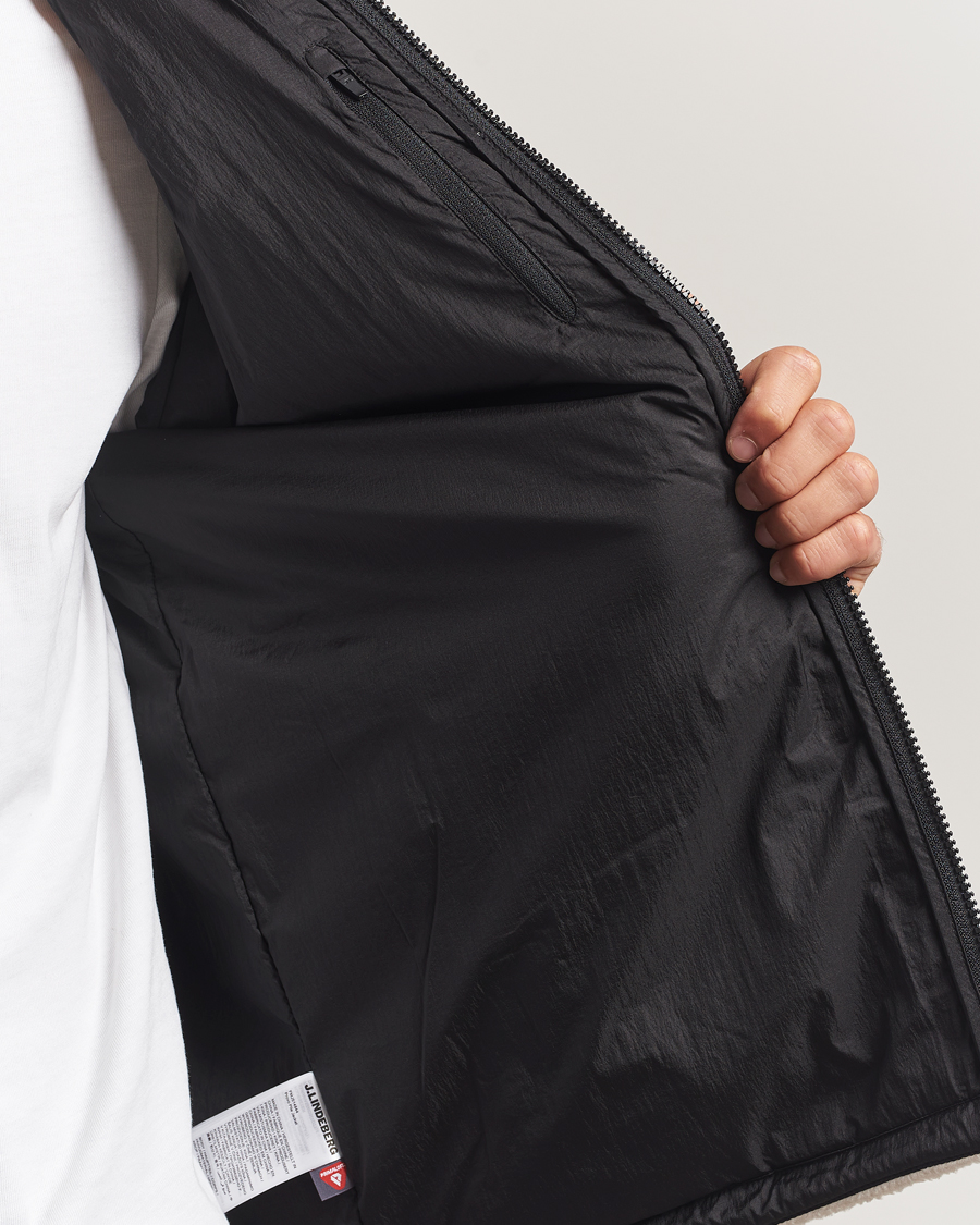 Uomini | Maglieria | J.Lindeberg | Provo Pile Hooded Full Zip Moonbeam