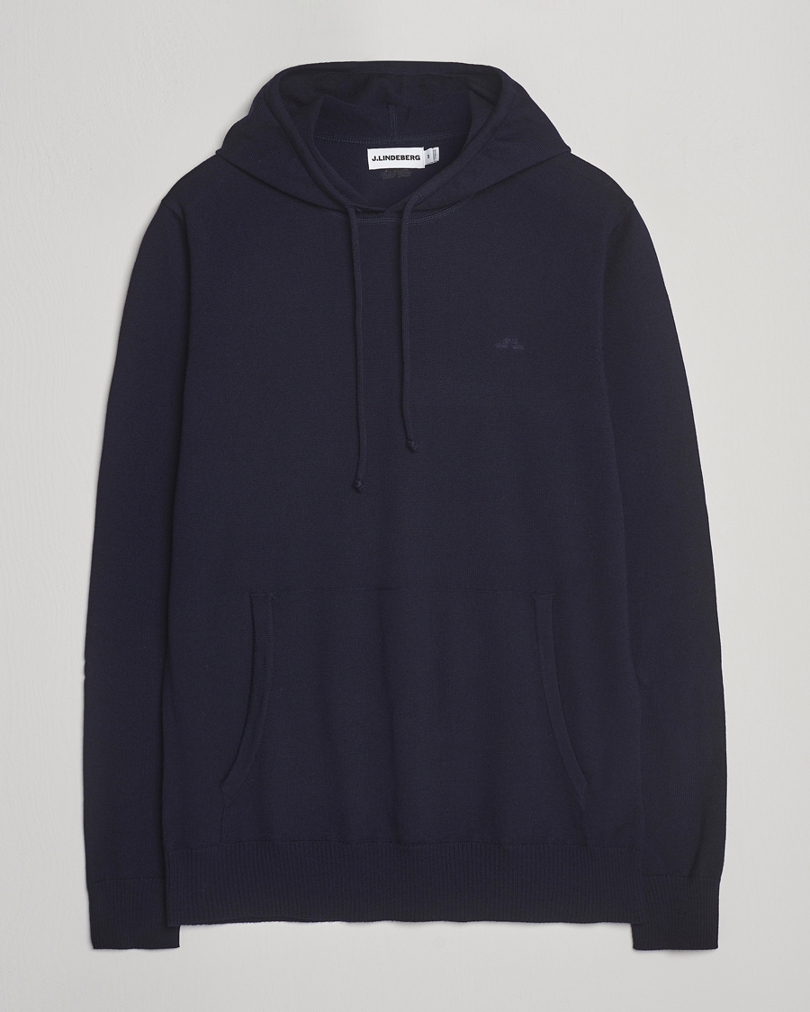 Uomini | Maglieria | J.Lindeberg | Karl Merino Hoodie Navy