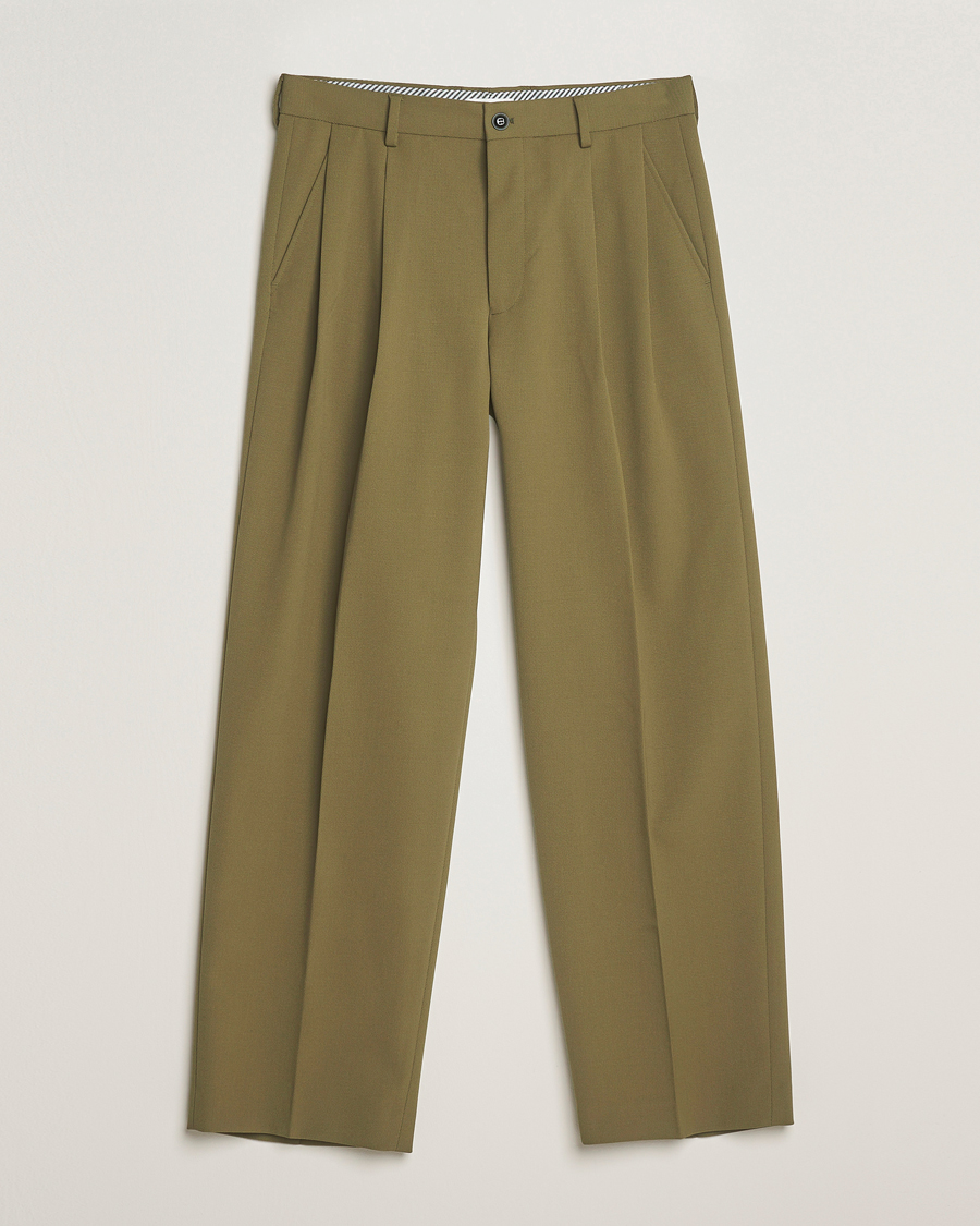 Uomini | Pantaloni | NN07 | Justin Double Pleated Suit Trousers Firene Green