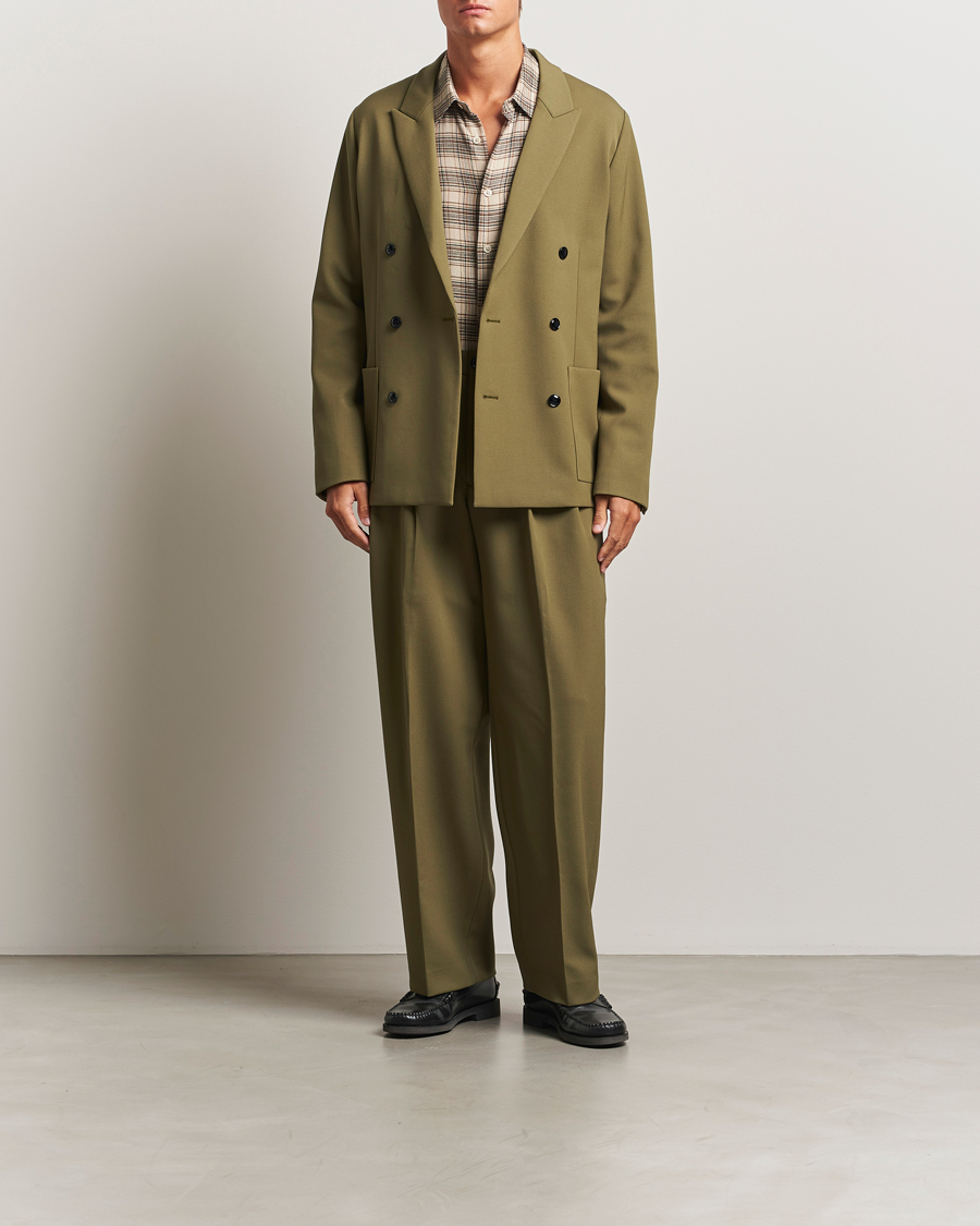 Uomini | Pantaloni | NN07 | Justin Double Pleated Suit Trousers Firene Green