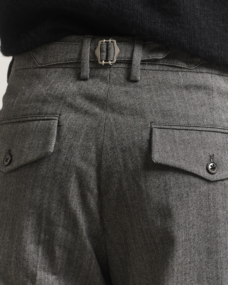 Uomini | Pantaloni | NN07 | Justin Double Pleated Herringbone Trousers Grey