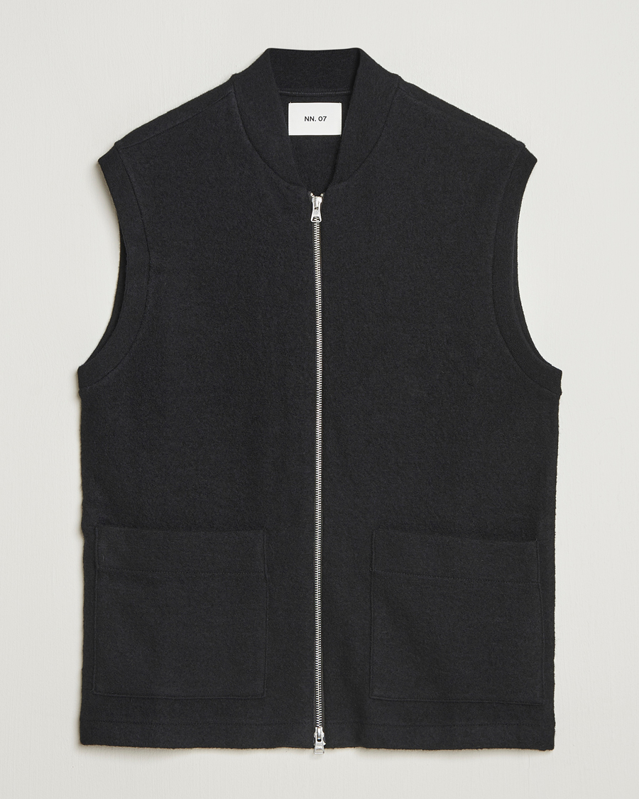 Uomini | Maglieria | NN07 | Boiled Wool Vest Black