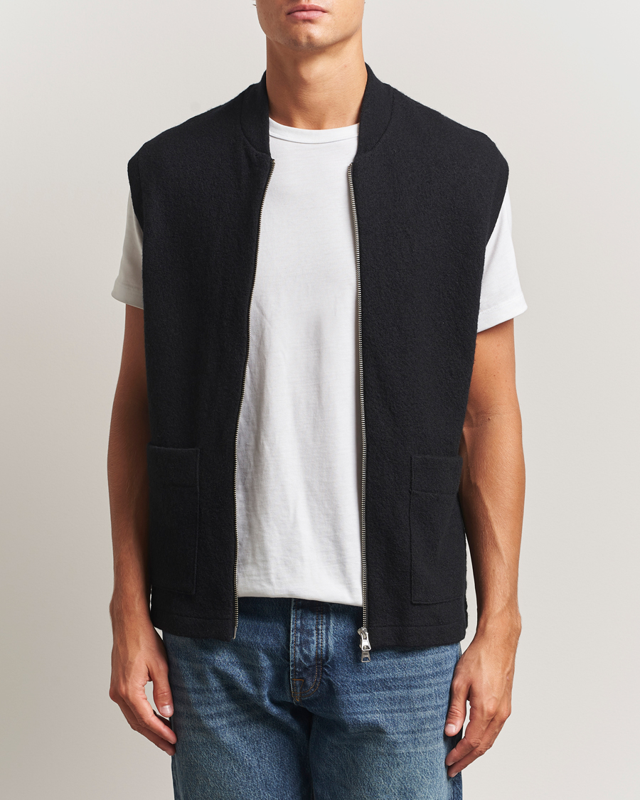 Uomini | Maglieria | NN07 | Boiled Wool Vest Black
