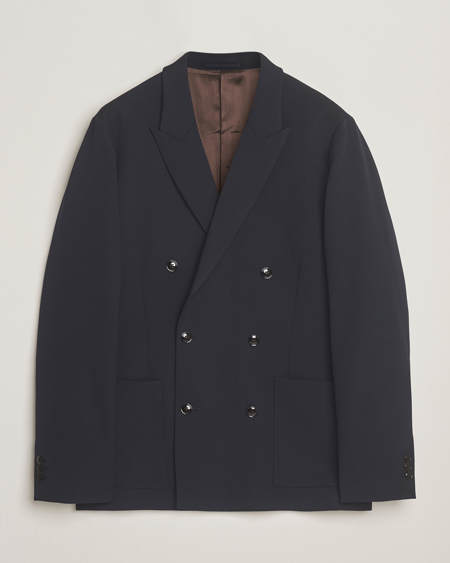 Uomini | Blazers | NN07 | Jordin Wool Double Breasted Blazer Deep Navy