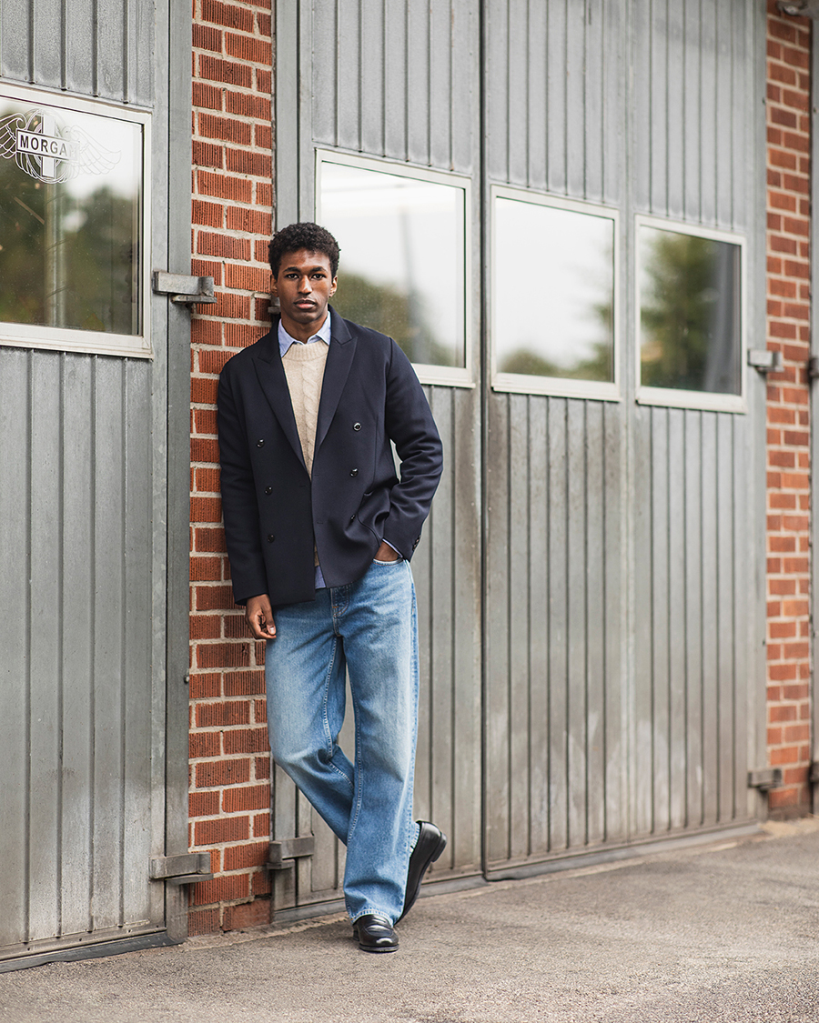 Uomini | Blazers | NN07 | Jordin Wool Double Breasted Blazer Deep Navy