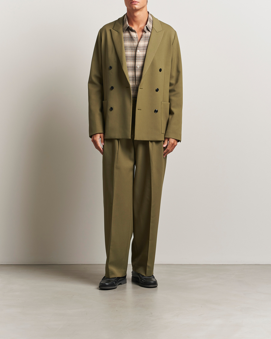 Uomini | Blazers | NN07 | Jordin Wool Double Breasted Blazer Firene Green