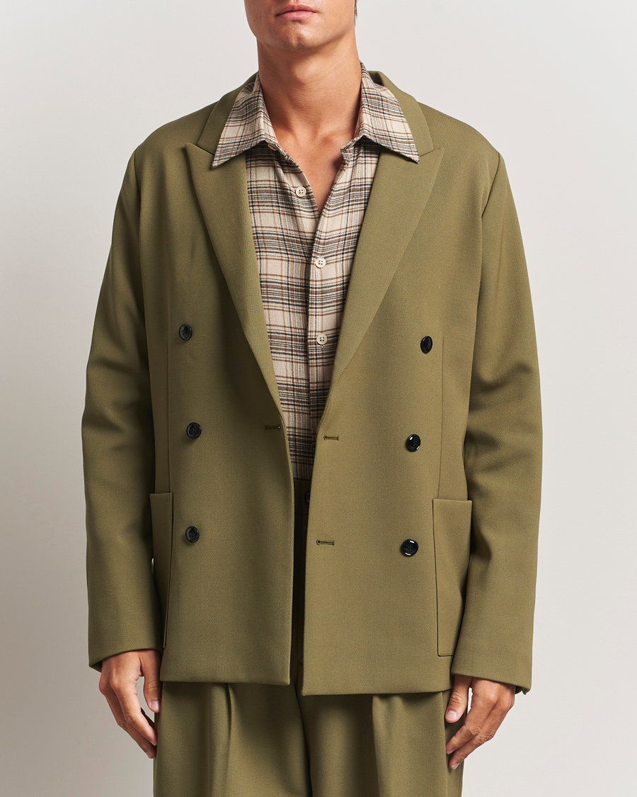 Uomini | Blazers | NN07 | Jordin Wool Double Breasted Blazer Firene Green