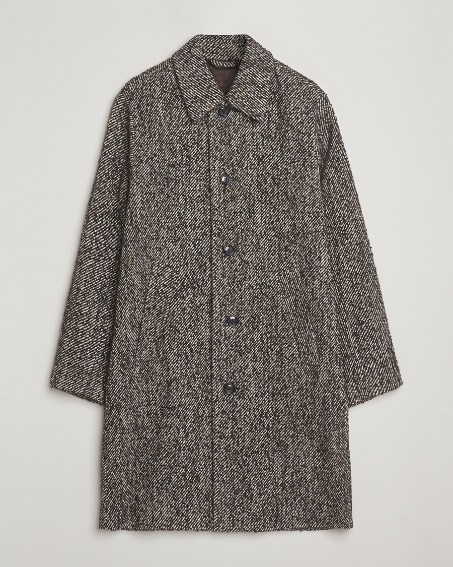 Uomini | Giacche | NN07 | Franco Wool Herringbone Coat Demitasse Brown