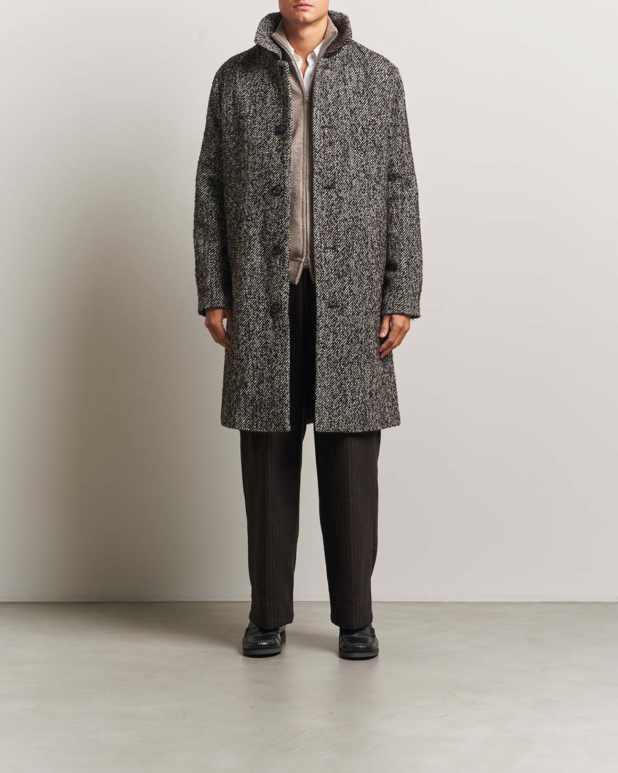 Uomini | Giacche | NN07 | Franco Wool Herringbone Coat Demitasse Brown