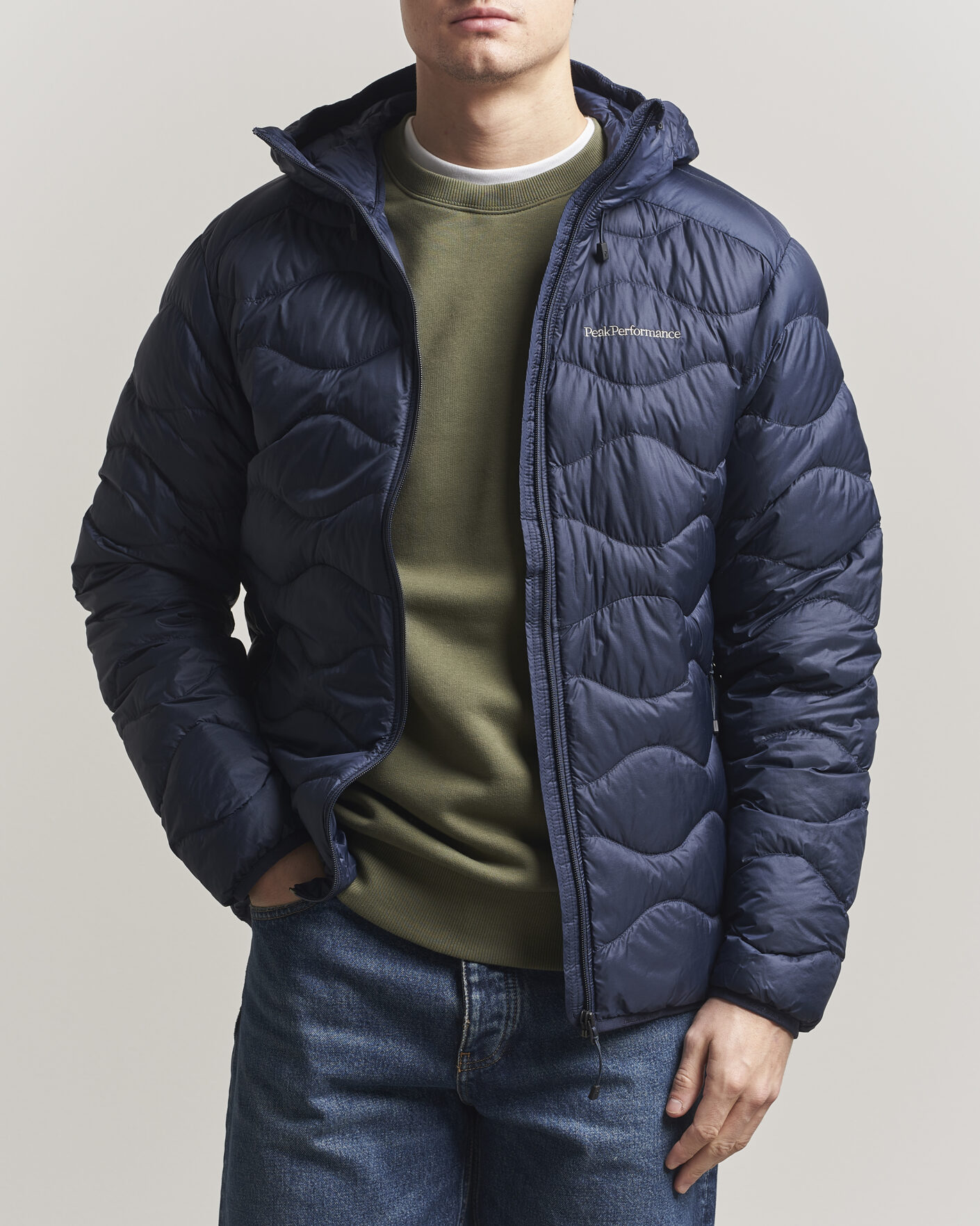 Uomini | Giacche | Peak Performance | Helium Down Hooded Jacket Blue Shadow
