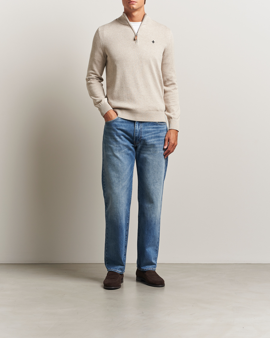 Uomini | Maglieria | Morris | Darmon Half Zip Beige