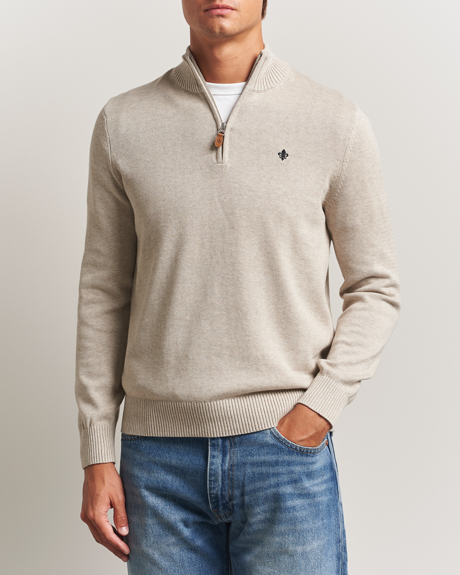 Uomini | Maglieria | Morris | Darmon Half Zip Beige