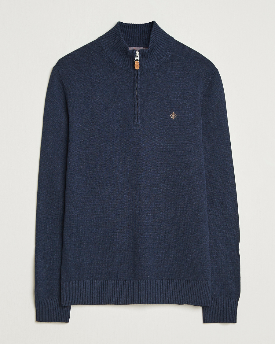 Uomini | Maglieria | Morris | Darmon Half Zip Blue