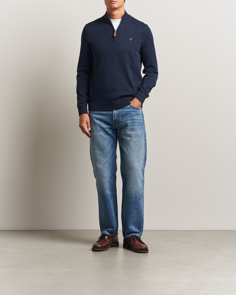 Uomini | Maglieria | Morris | Darmon Half Zip Blue