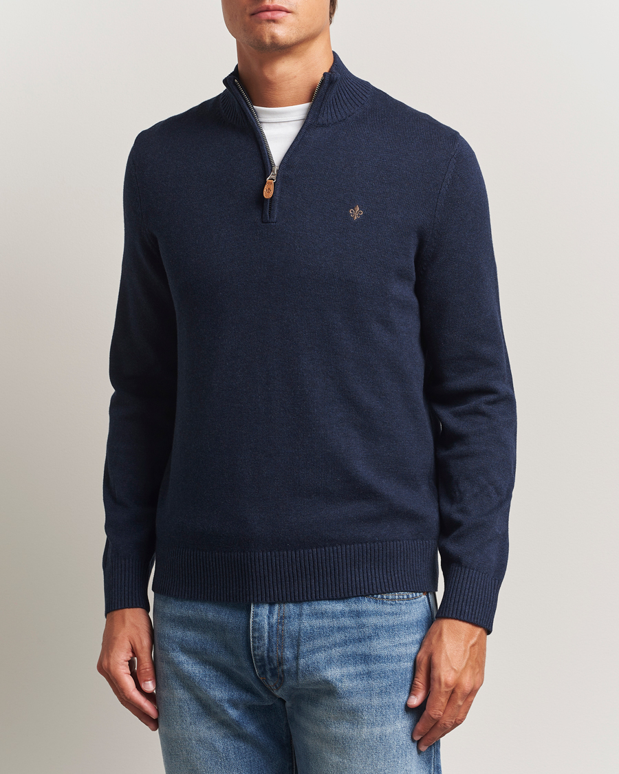 Uomini | Maglieria | Morris | Darmon Half Zip Blue