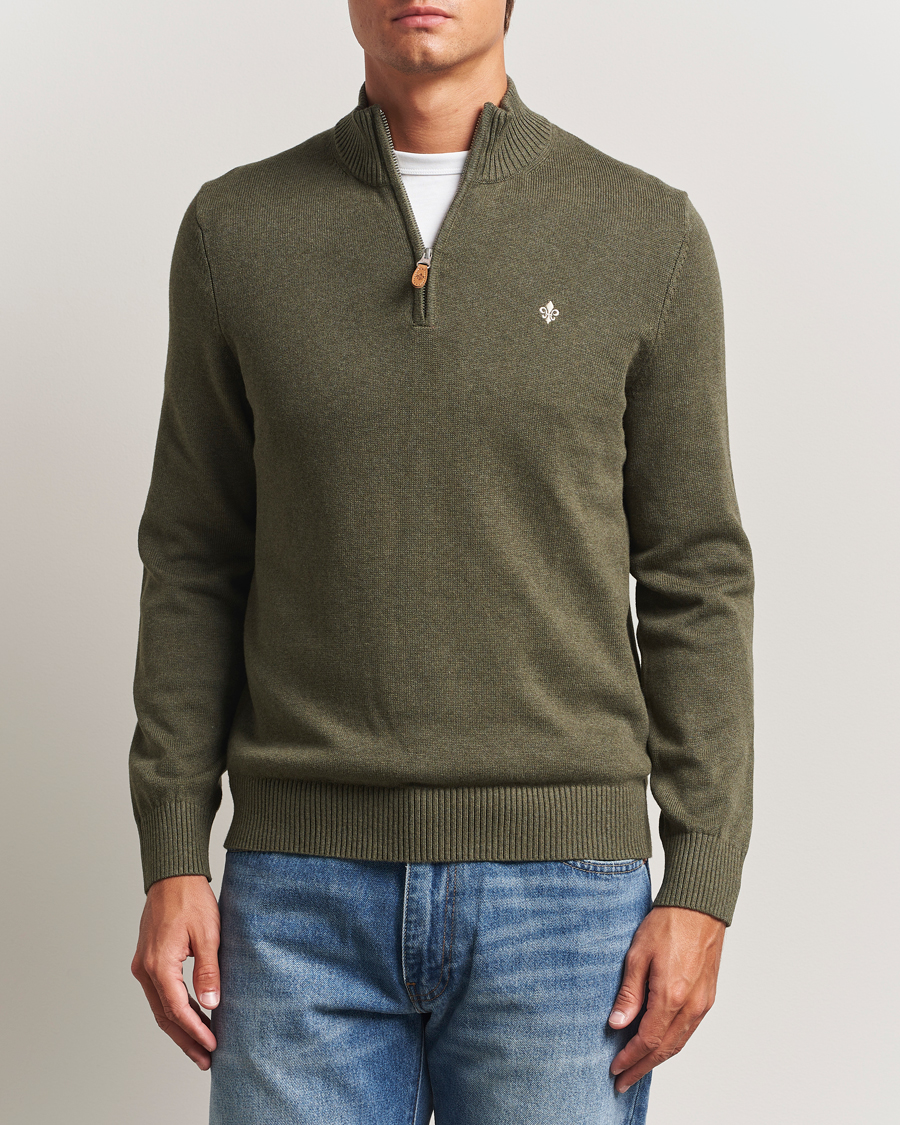 Uomini | Maglieria | Morris | Darmon Half Zip Olive