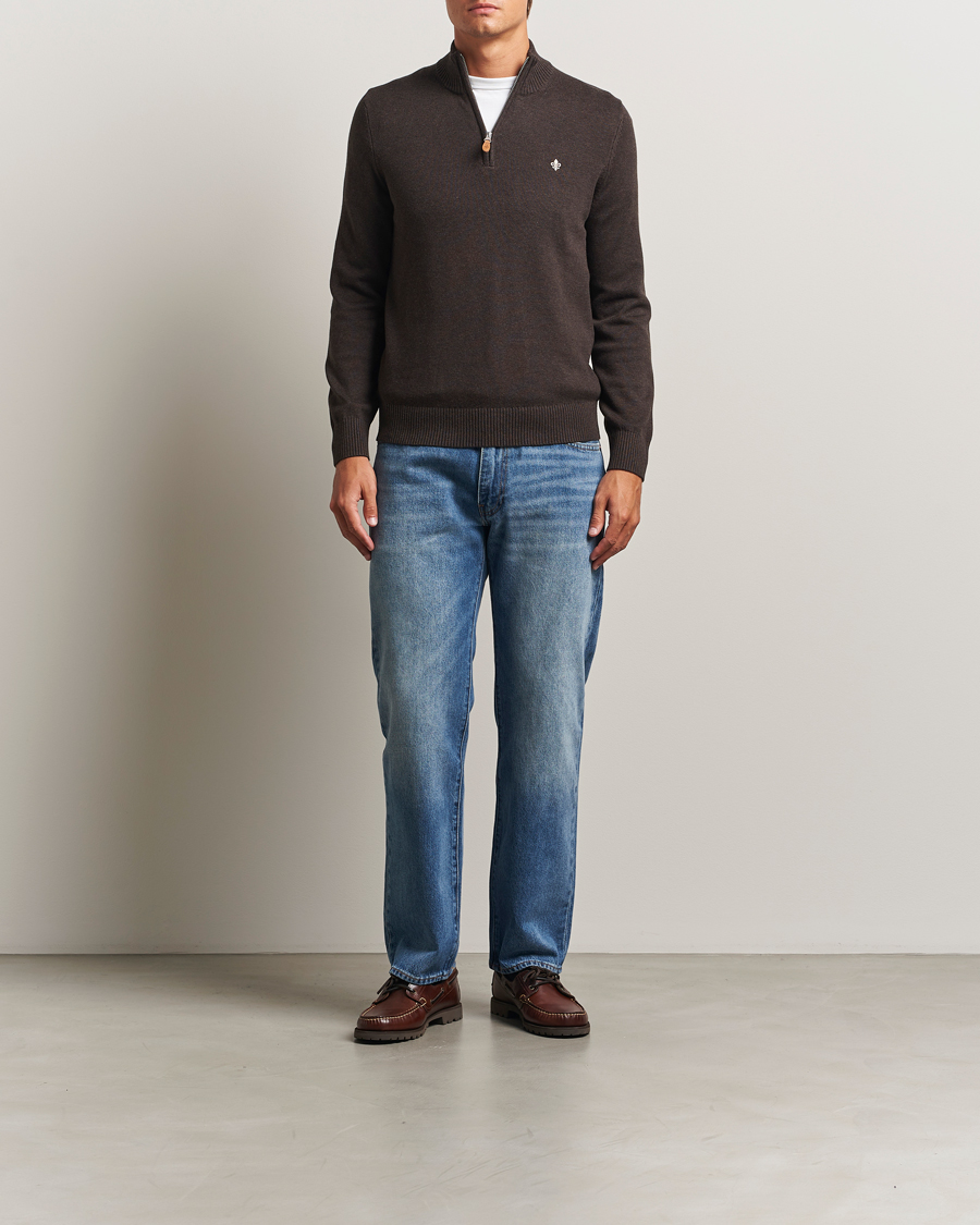 Uomini | Maglieria | Morris | Darmon Half Zip Brown