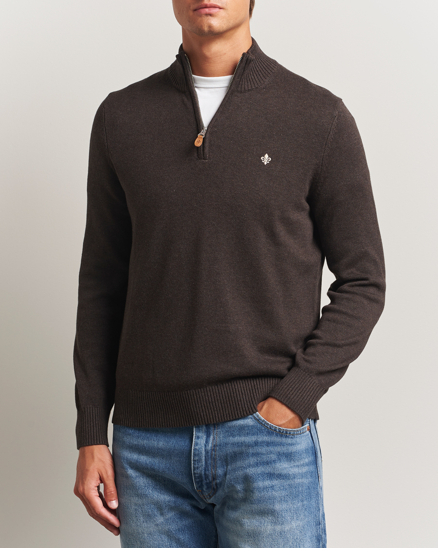 Uomini | Maglieria | Morris | Darmon Half Zip Brown