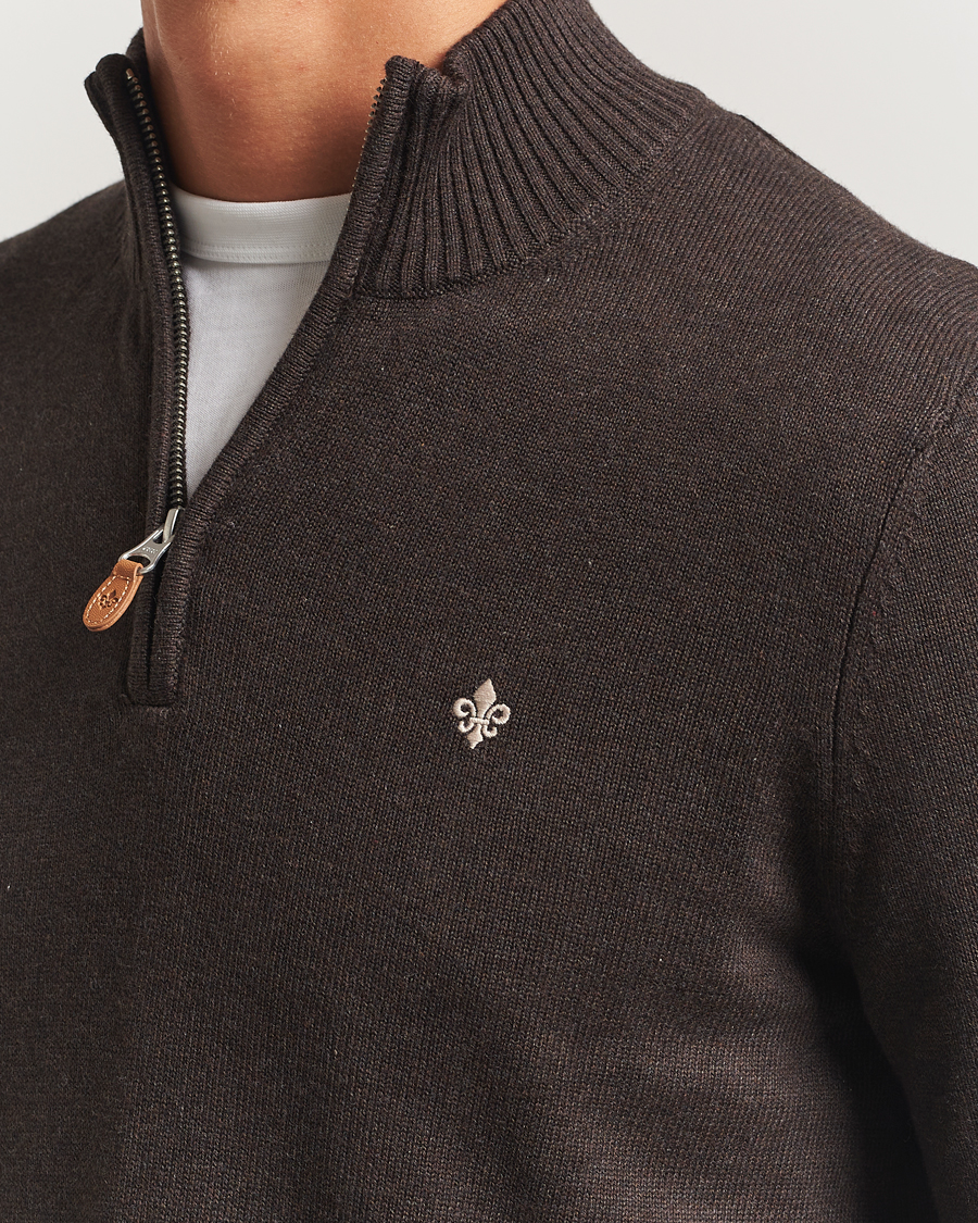 Uomini | Maglieria | Morris | Darmon Half Zip Brown