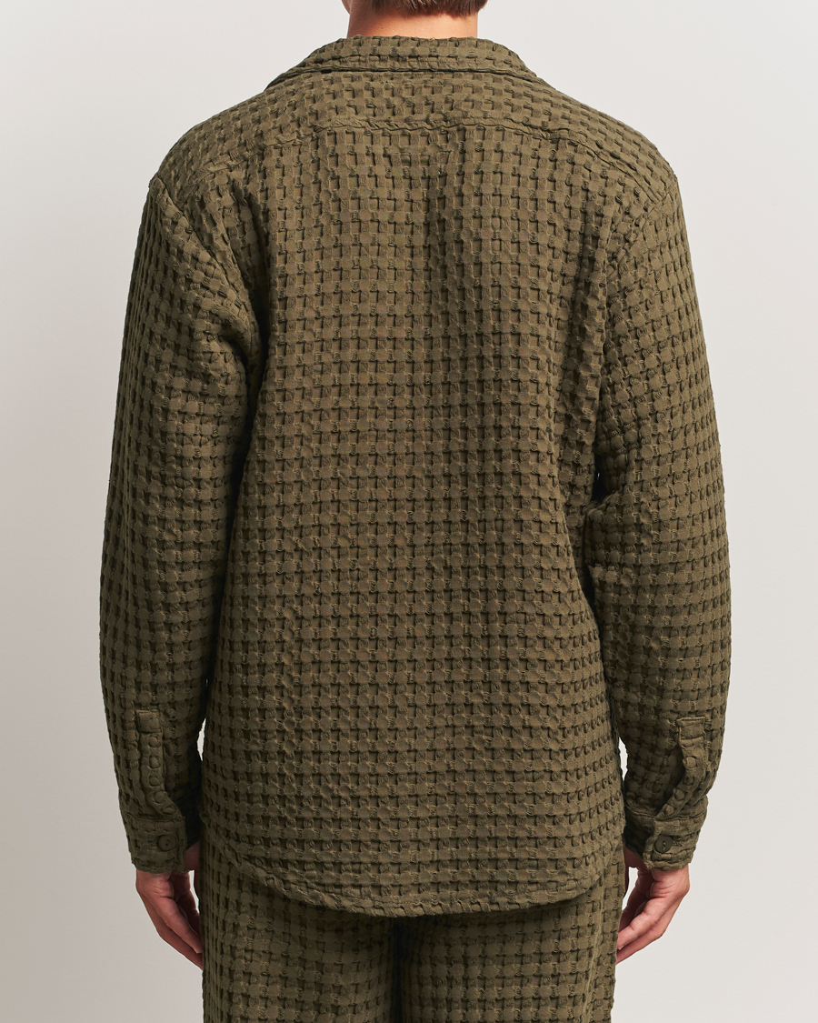 Uomini | Camicie | OAS | Turtle Waffle Cuba Shirt Dark Green