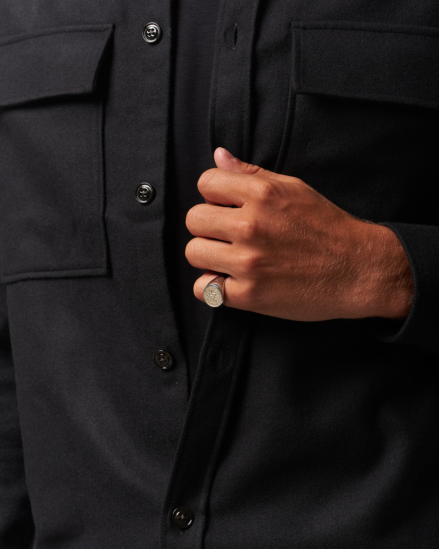Uomini | Gioielli | Tom Wood | Coin Pinky Ring Silver/Gold