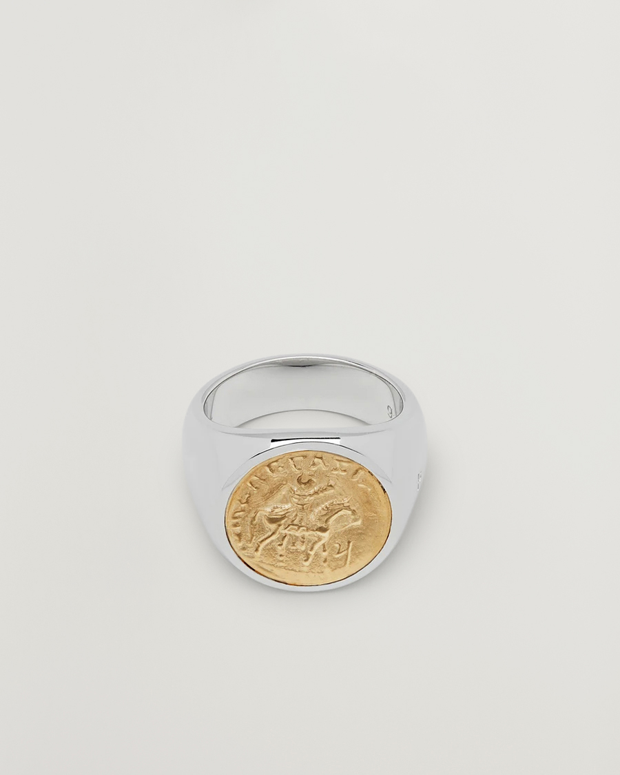 Uomini | Gioielli | Tom Wood | Coin Pinky Ring Silver/Gold