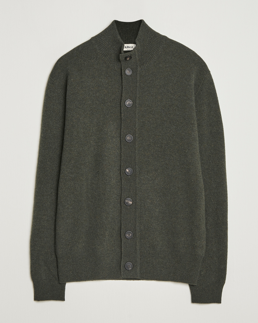 Uomini | Maglieria | Altea | Shetland Cardigan Dark Green