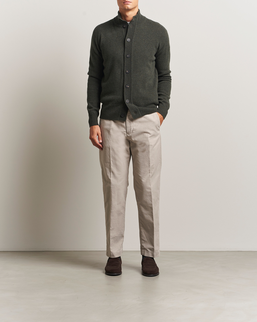 Uomini | Maglieria | Altea | Shetland Cardigan Dark Green