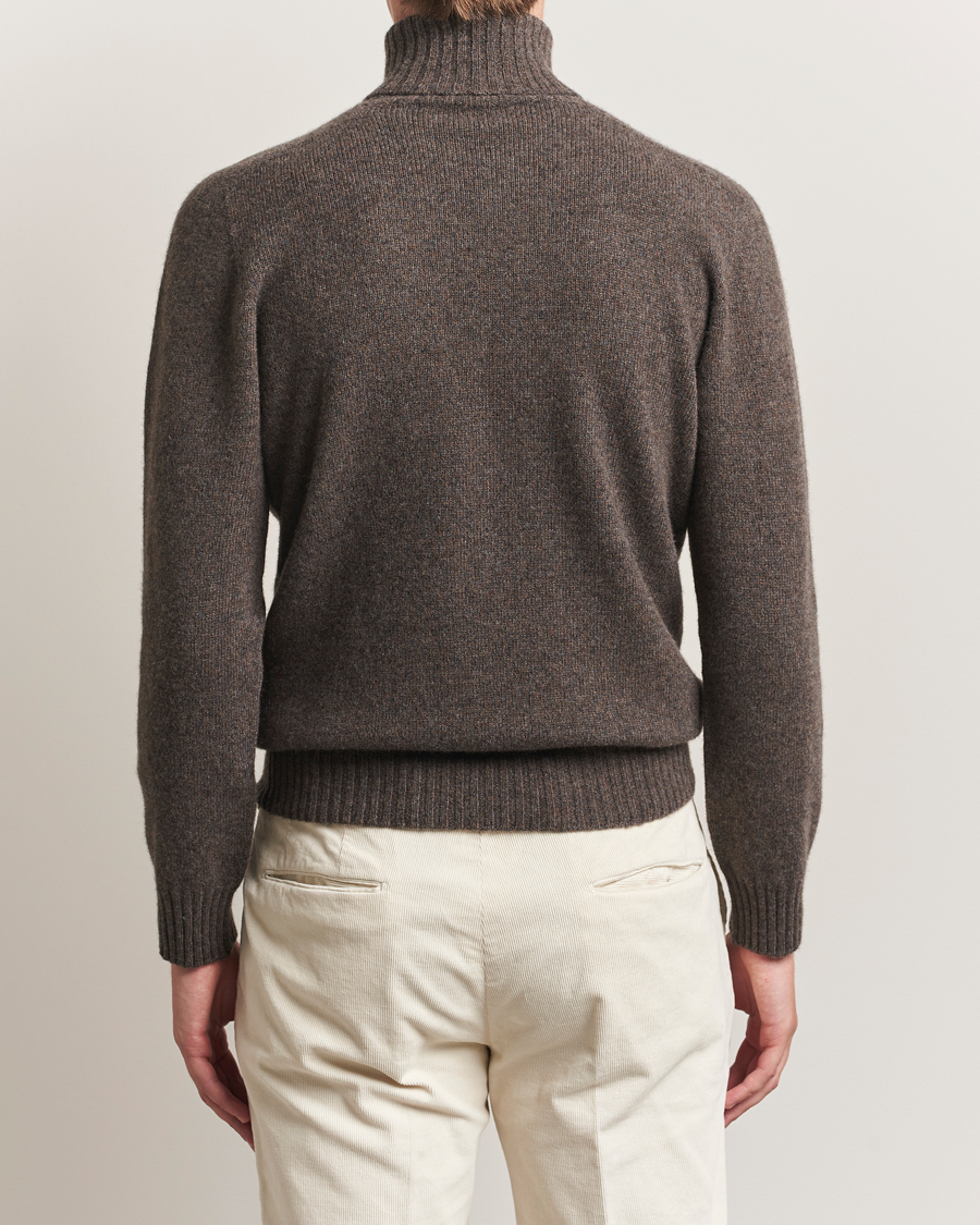 Uomini | Maglieria | Altea | Wool/Cashmere Rollneck Dark Brown Melange