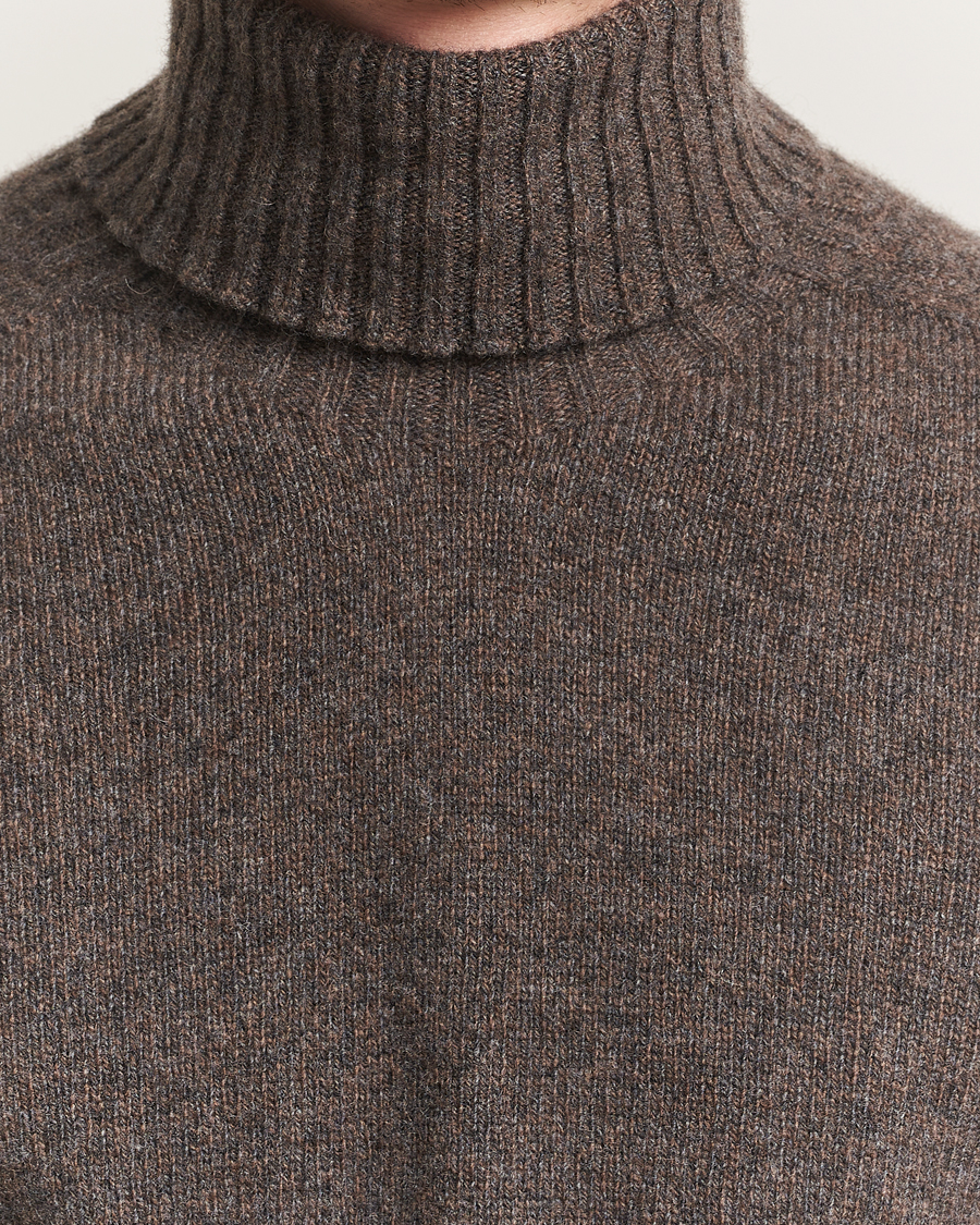 Uomini | Maglieria | Altea | Wool/Cashmere Rollneck Dark Brown Melange