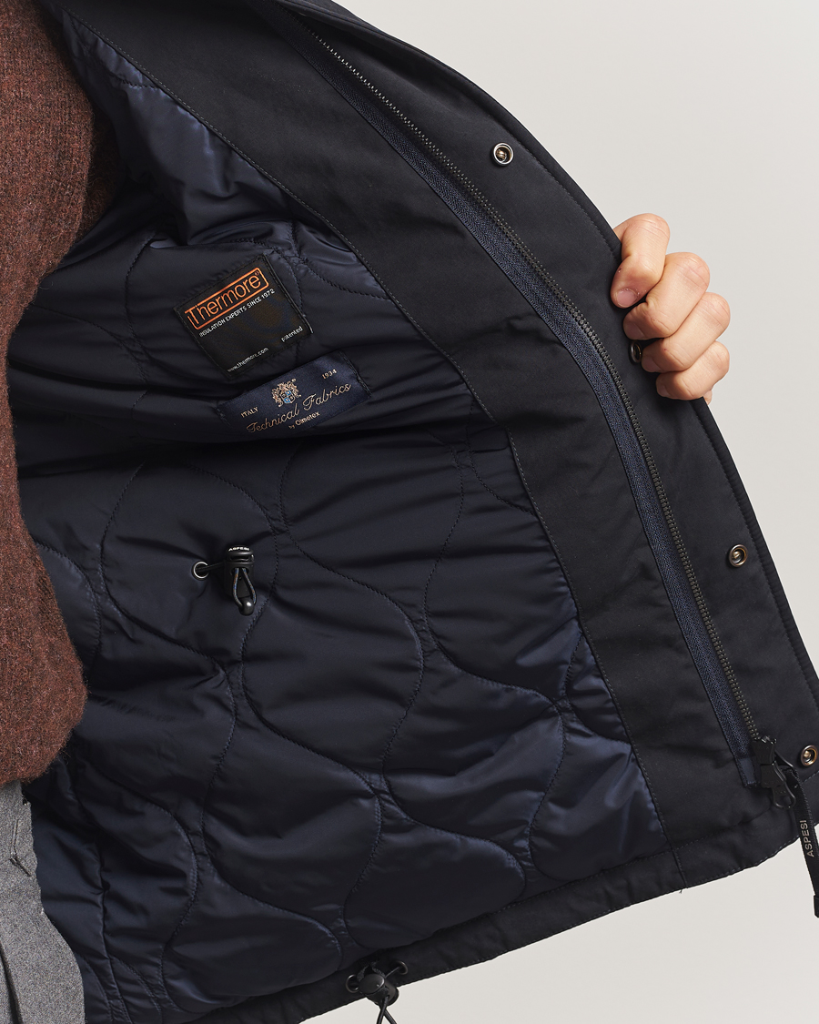 Uomini | Giacche | Aspesi | Minifield Cotton Field Jacket Navy