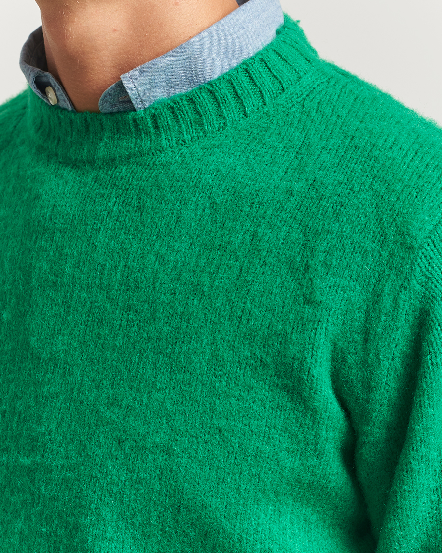 Uomini | Maglieria | Aspesi | Brushed Shetland Sweater Green