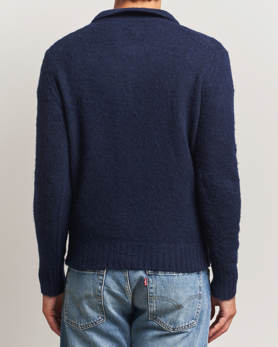 Uomini | Maglieria | Aspesi | Brushed Shetland Cardigan Navy