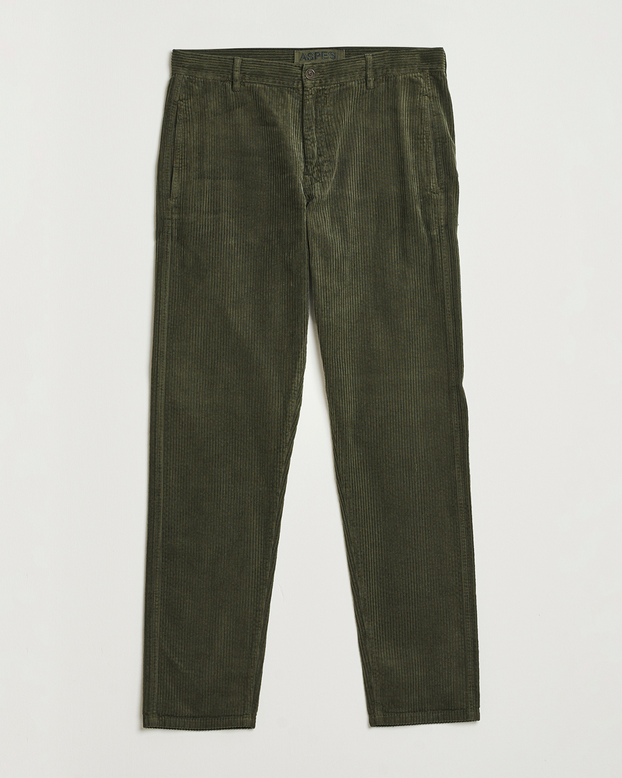 Uomini | Pantaloni | Aspesi | Corduroy Pants Hunting Green
