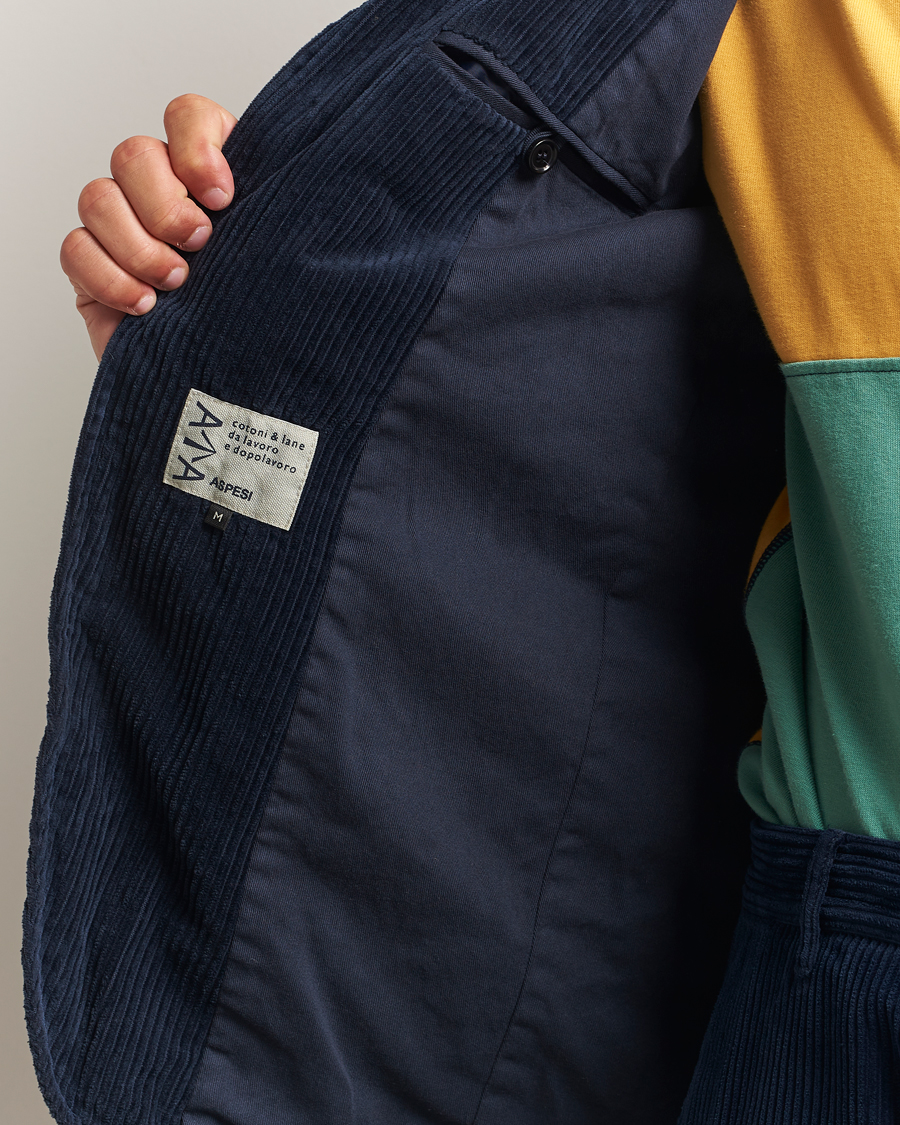 Uomini | Blazers | Aspesi | Corduroy Blazer Navy