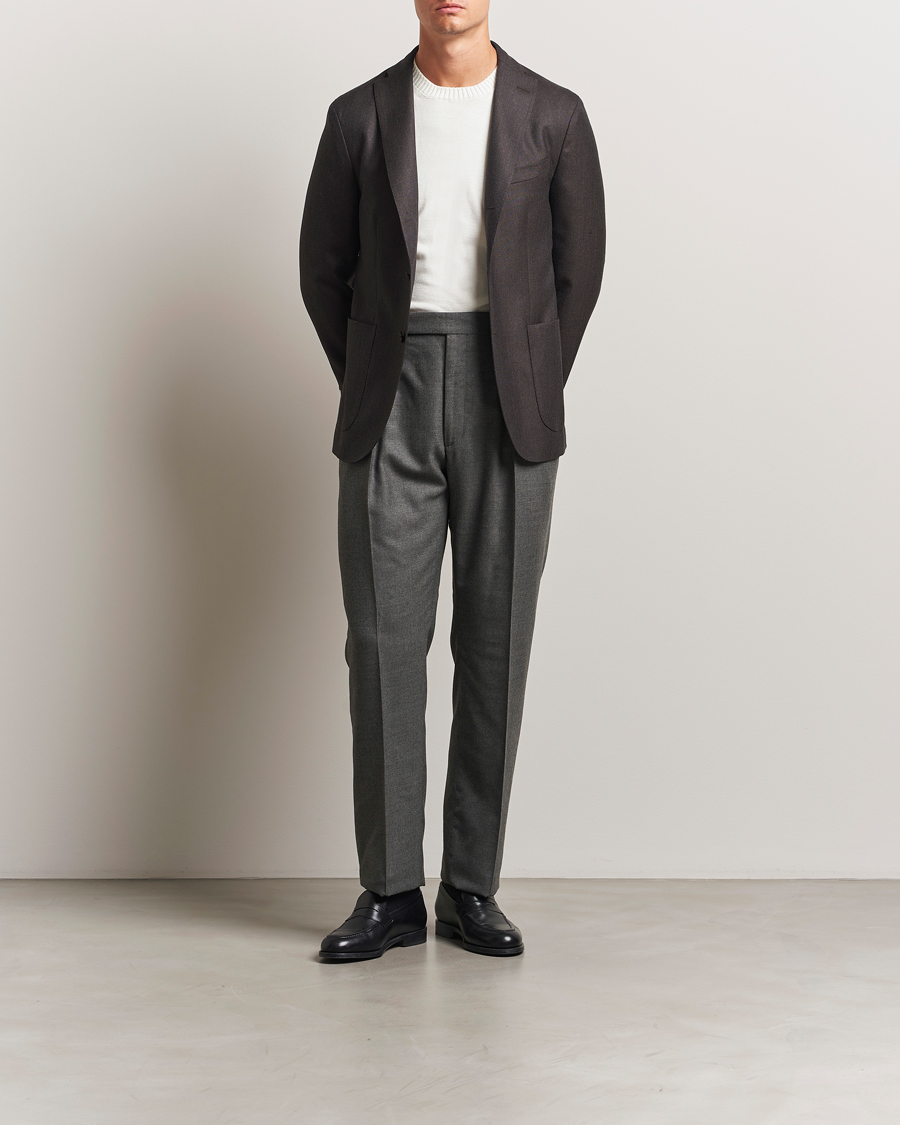 Uomini | Blazers | Boglioli | K Jacket Wool Hopsack Blazer Dark Brown
