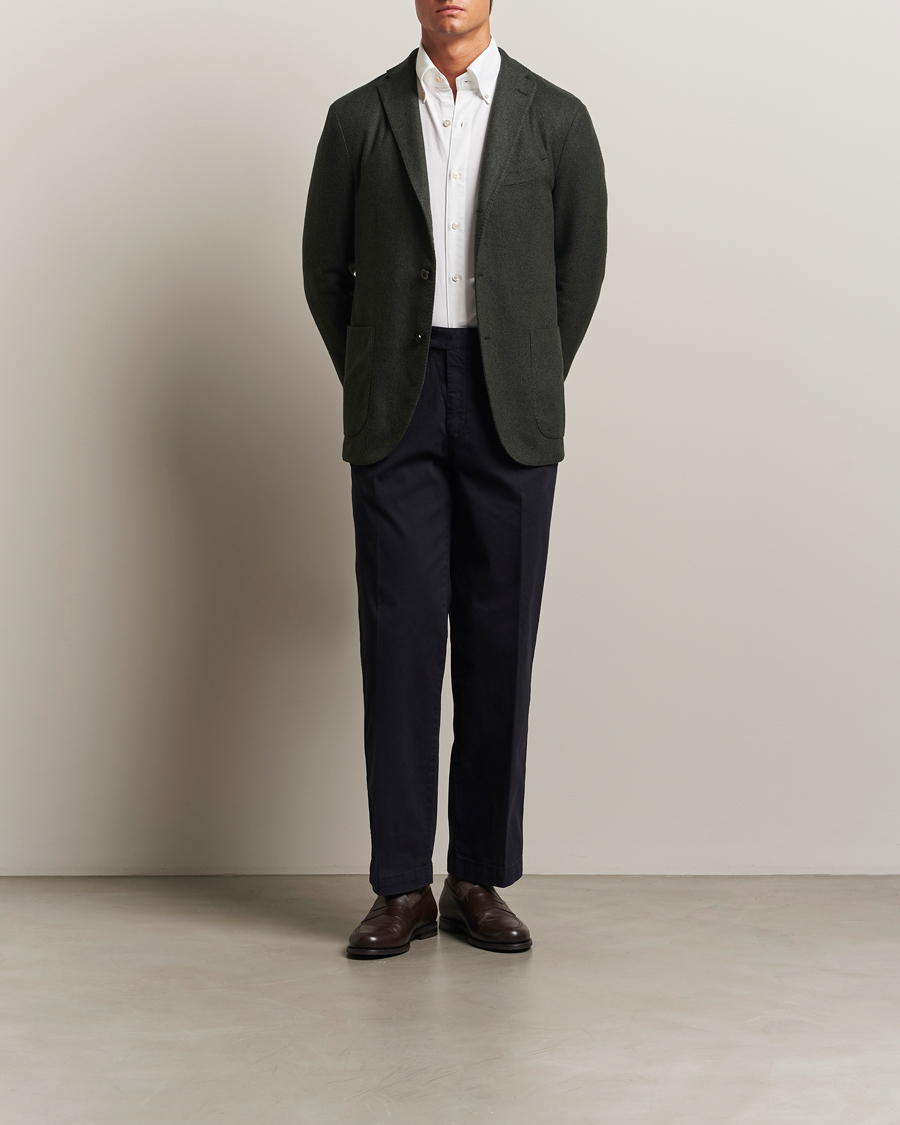 Uomini | Blazers | Boglioli | K Jacket Wool Herringbone Blazer Hunting Green