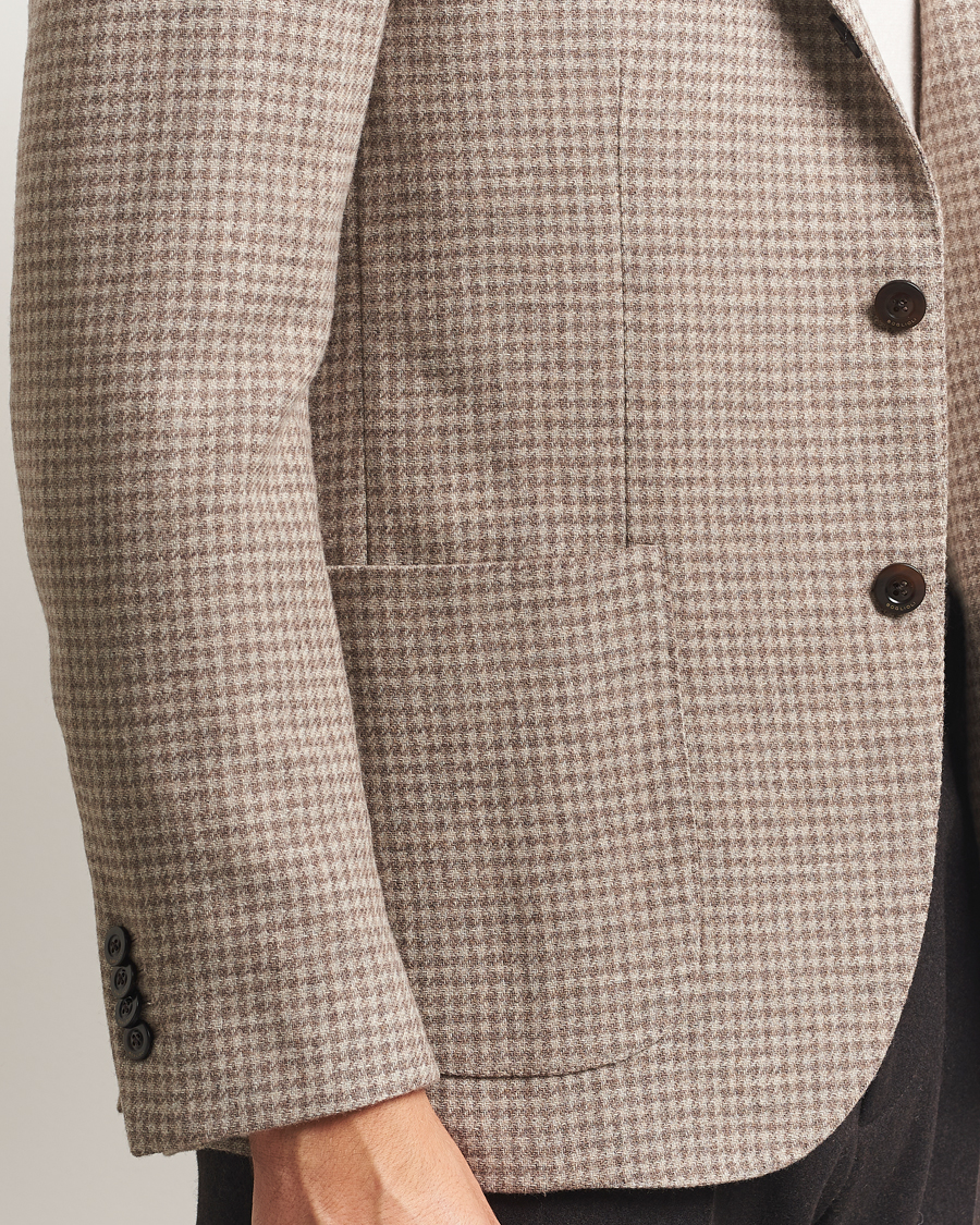 Uomini | Blazers | Boglioli | K Jacket Cashmere/Wool Houndstooth Blazer Beige