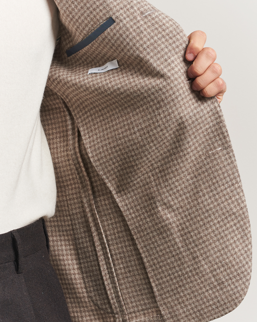 Uomini | Blazers | Boglioli | K Jacket Cashmere/Wool Houndstooth Blazer Beige