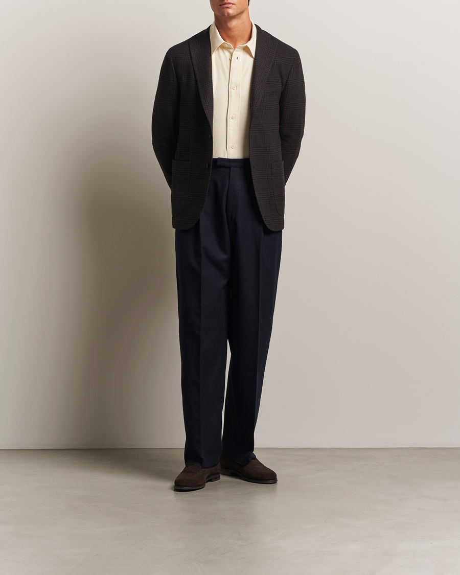 Uomini | Blazers | Boglioli | K Jacket Cashmere/Wool Check Blazer Dark Brown