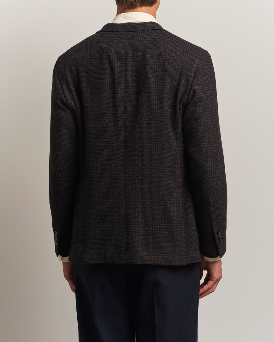 Uomini | Blazers | Boglioli | K Jacket Cashmere/Wool Check Blazer Dark Brown