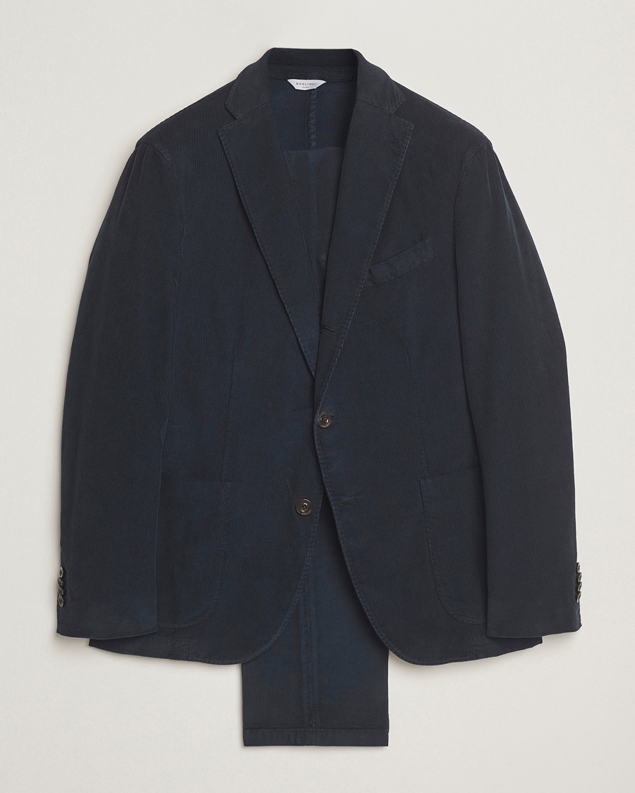 Uomini | Abiti | Boglioli | K Jacket Baby Corduroy Suit Navy