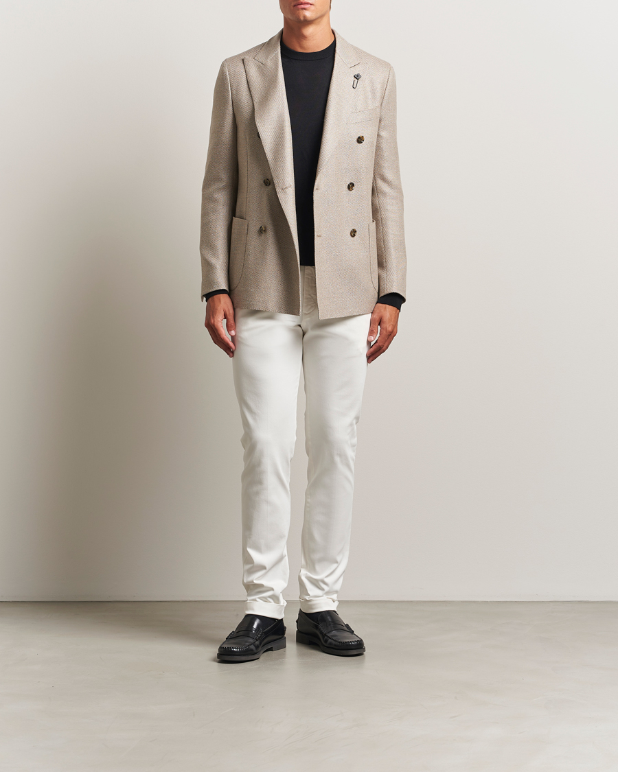 Uomini | Pantaloni | Briglia 1949 | Slim Fit Cotton Stretch Chino Off White